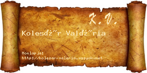 Kolesár Valéria névjegykártya